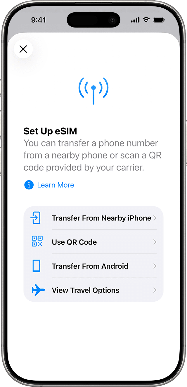 Set up eSIM on iPhone - Apple Support